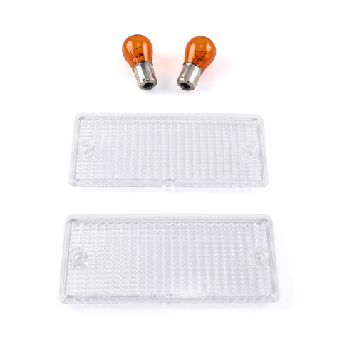 BMW E30 clear front turn signal lenses plastic bumper non-M3