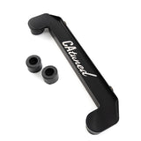 Black anodized billet CNC radiator mount by CA Tuned