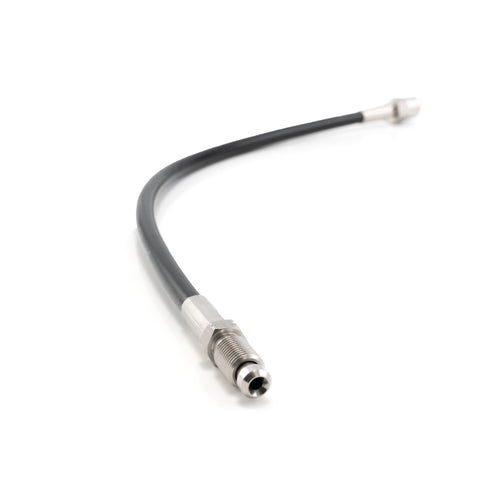CAtuned black braided clutch line male to female straight fitting E30 E36