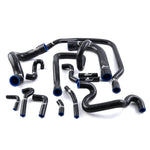 Silicone cooling hose kit for BMW E30 M42 in black or blue by CA Tuned
