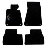 CAtuned black motorsport floor mats for BMW E30 Coupe and Sedan – full set with heel pad