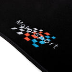 CAtuned black motorsport floor mats for BMW E30 Coupe and Sedan – full set with heel pad